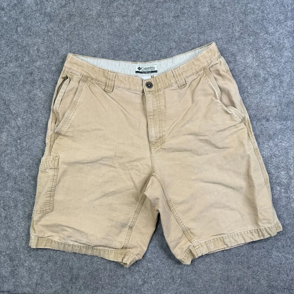 Columbia Shorts Rugged Outdoor Chino Denim Mens 34 Utility Work